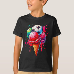 Camiseta Cono acuático con crema de hielo de goteo de fútbo