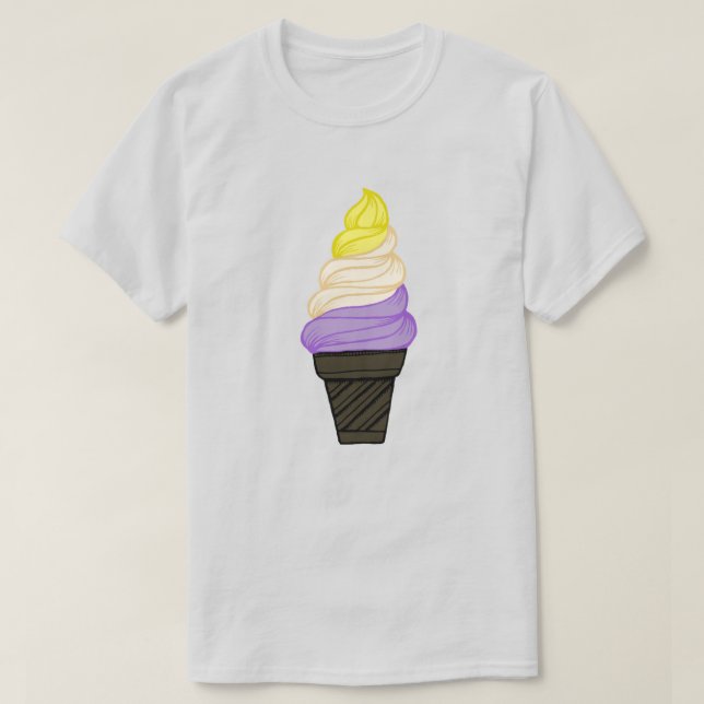 Camiseta Cono de crema de hielo del servicio no binario de  (Diseño del anverso)