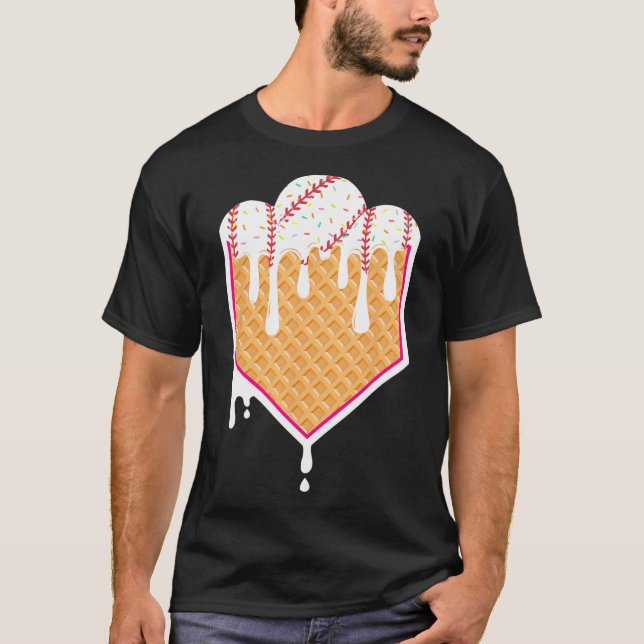 Camiseta Cono de gofre Bysebyll Home Plate Con Helado Goteo (Anverso)