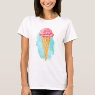 Camiseta Cono De Helado Con Pinta Azul