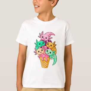 Camiseta Cono de helado de ajolote Kawaii Anfibio Postre
