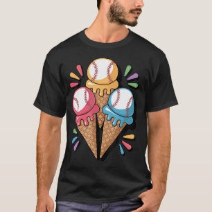 Camiseta Cono de helado de béisbol triple cucharada goteand