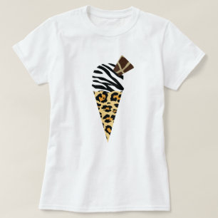 Camiseta Cono de helado de estampado animal