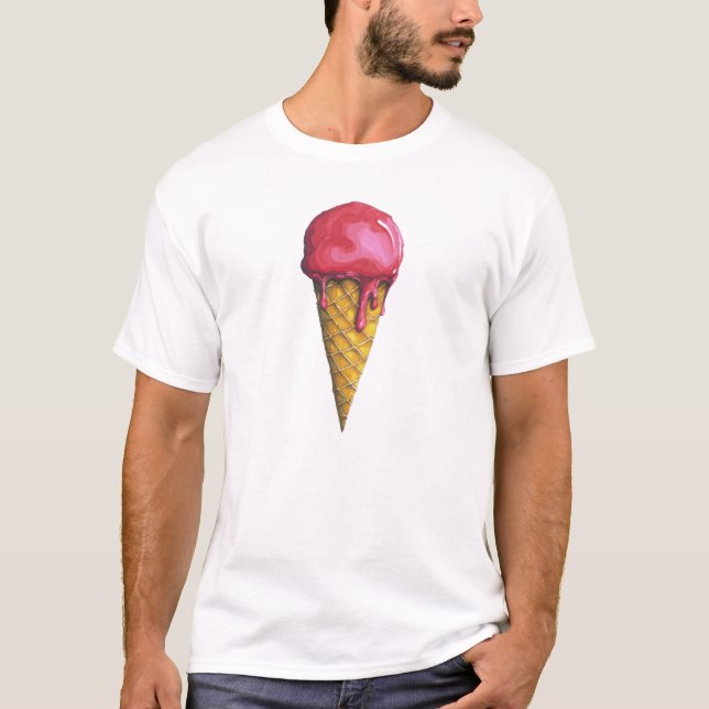 Camiseta Cono de helado de fresa (Anverso)