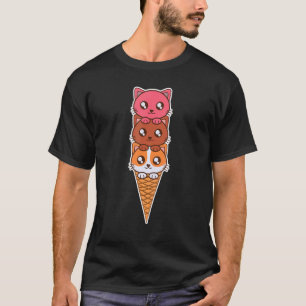 Camiseta Cono de helado de gato, Tee Meow de gatito lindo g