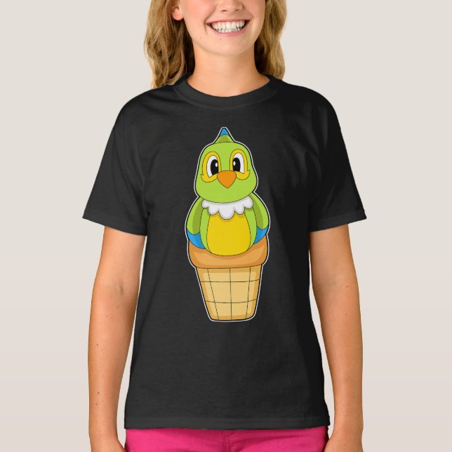 Camiseta Cono de helado de loro (Anverso)