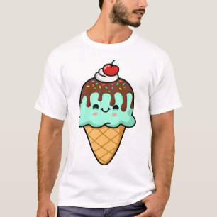 Camiseta Cono de helado de menta Kawaii