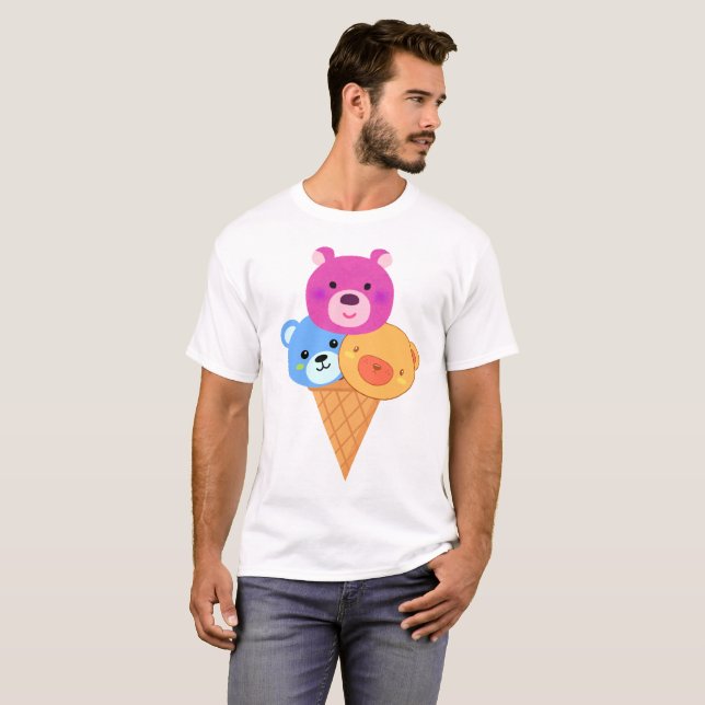 Camiseta Cono de helado de oso (Anverso completo)