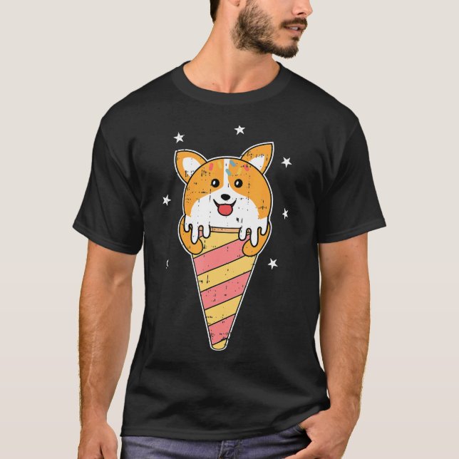 Camiseta Cono de helado de perro Corgi derritiéndose Cute P (Anverso)