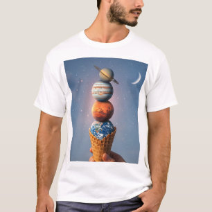 Camiseta Cono de helado del sistema solar - Arte cósmico su