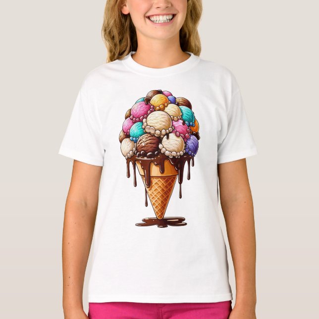 Camiseta "Cono de helado desbordante" (Anverso)