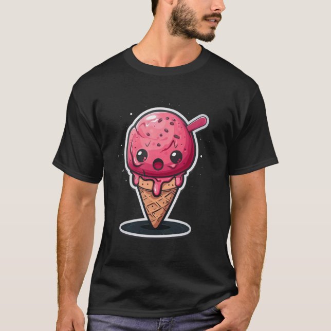 Camiseta Cono De Helado Enfadado Con Hielo Grimne Tan Encan (Anverso)