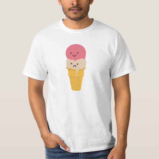 Camiseta Cono de helado feliz y triste (Anverso)