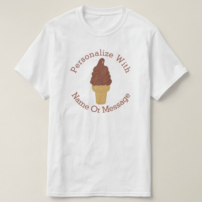 Camiseta Cono de helado PERSONALIZADO de chocolate (Diseño del anverso)