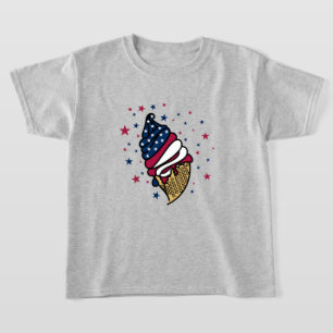 Camiseta Cono de helado rojo blanco azul helado delicioso p