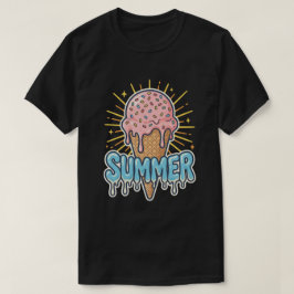 Camiseta Cono de helado rosa derretido - Cute vacaciones de