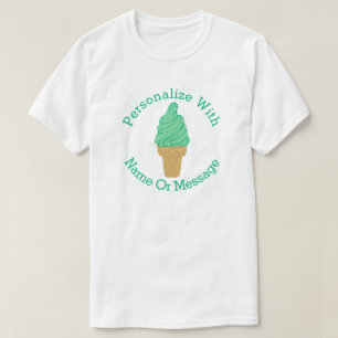 Camiseta Cono de helado verde PERSONALIZADO de la menta