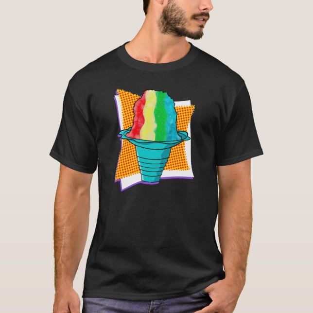 Camiseta Cono de nieve con hielo sacudido por arcoiris de H (Anverso)