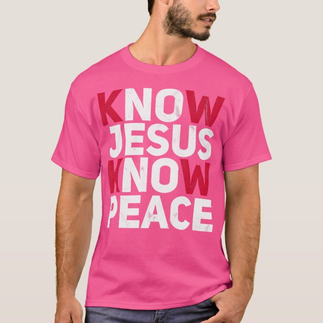 Camiseta Conoce a Jesús Conocimiento Paz Amabilidad Cristia (Anverso)