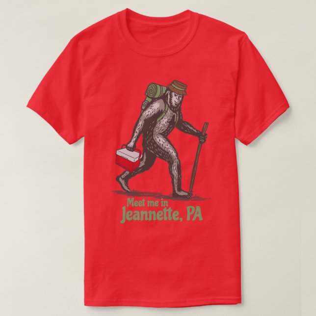 Camiseta Conoce a mí en Jeannette Pennsylvania PA Bigfoot S (Diseño del anverso)