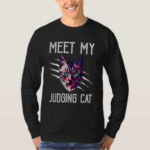 Camiseta Conoce a mi gato juez Gato Gatito Humor Sarcástico