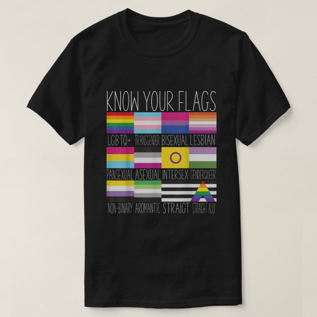 Camiseta Conoce tus banderas transgénero de la bandera del  (Diseño del anverso)