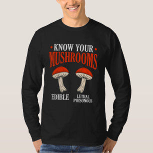 Camiseta Conoce tus hongos Morels cazando gráficos de micol