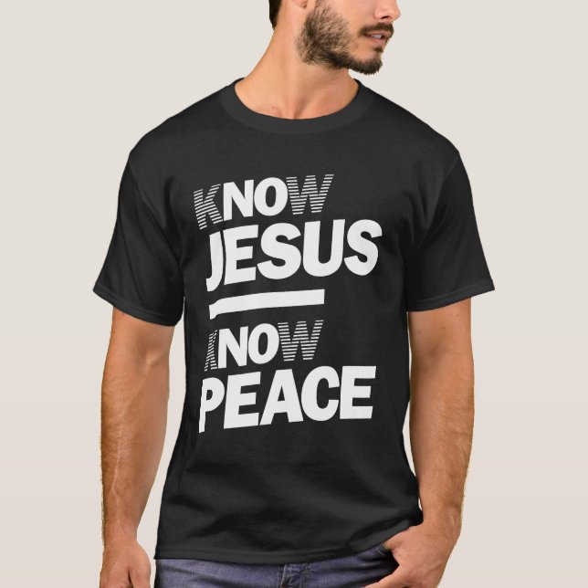 Camiseta Conocer a Jesús Conocer la Paz | Diseño cristiano (Anverso)