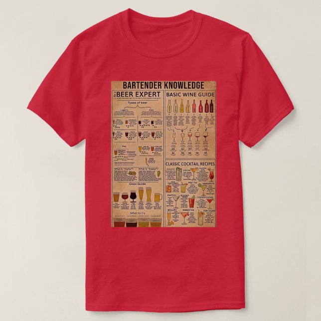 Camiseta Conocimiento de barman 1 (Diseño del anverso)
