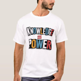 Camiseta Conocimiento = Poder – Collage de Carta de Rescate