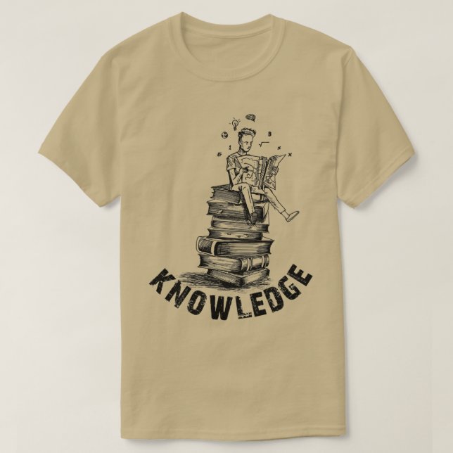 Camiseta Conocimientos de lectura de libros (Diseño del anverso)