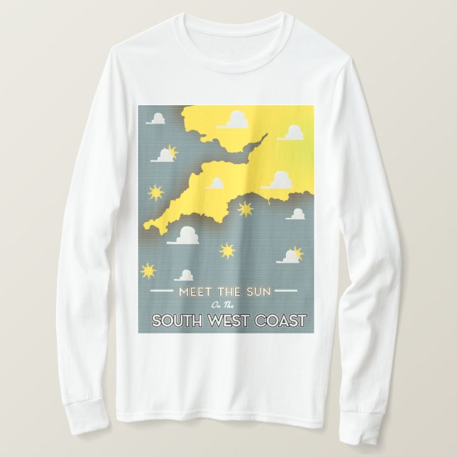 Camiseta Conozca el sol del poster de la costa este del fer (Anverso del diseño)