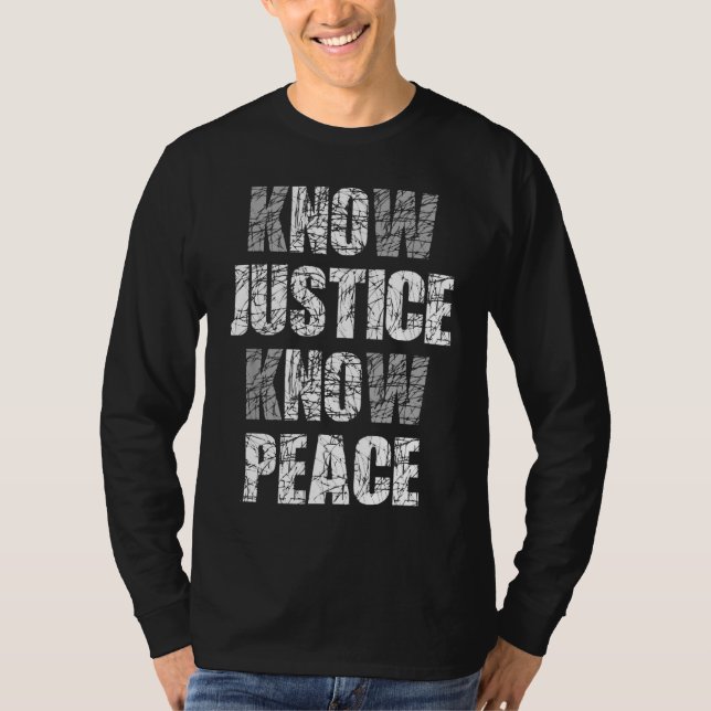 Camiseta Conozca la justicia, la paz, la protesta del Orgul (Anverso)