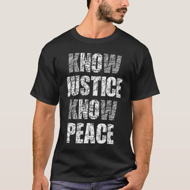 Camiseta Conozca la justicia, la paz, la protesta del Orgul (Anverso)