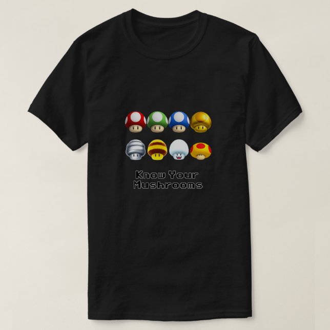 Camiseta Conozca sus champiñones (Diseño del anverso)