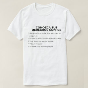Camiseta Conozca Sus Derechos Con ICE en Español