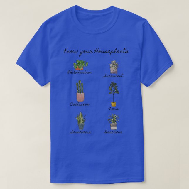 Camiseta Conozca sus plantas domésticas (Diseño del anverso)