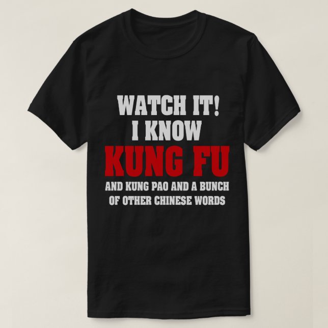 Camiseta Conozco a Kung Fu y Kung Pao - divertidas artes ma (Diseño del anverso)