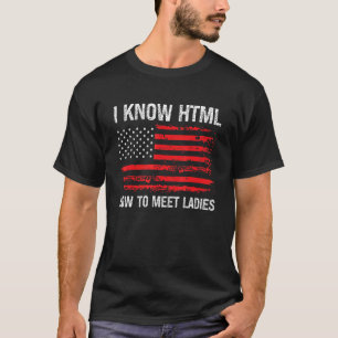 Camiseta Conozco HTML como conocer a las damas para el prog