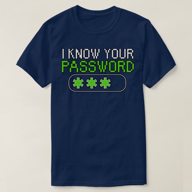 Camiseta Conozco tu contraseña (Diseño del anverso)