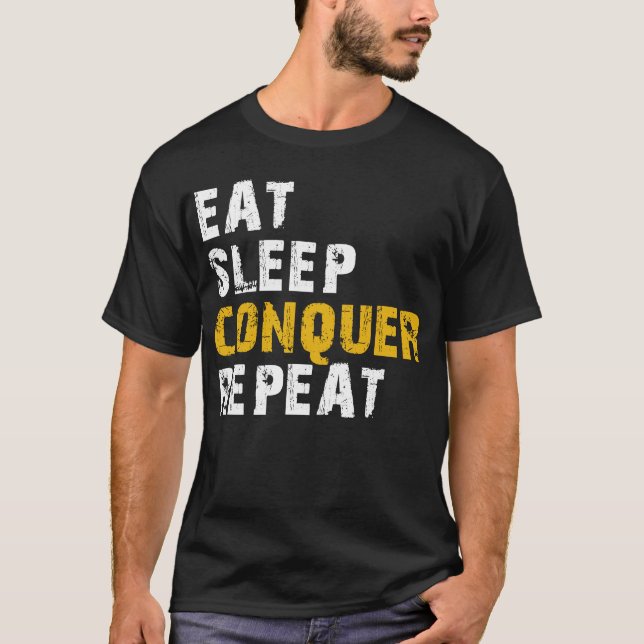 Camiseta conquista del sueño de comer (Anverso)
