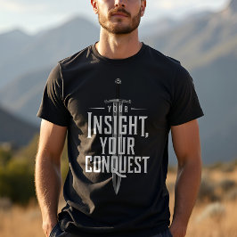 Camiseta Conquista e información negrita Inspiradora