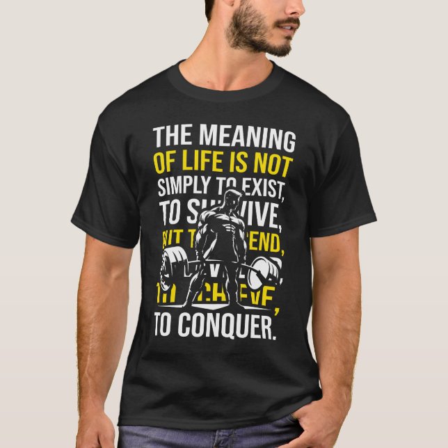 Camiseta Conquista - Gimnasio Motivacional, Fitness de entr (Anverso)