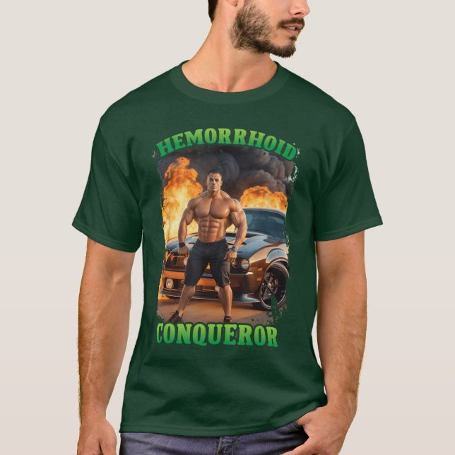 Camiseta Conquistador de Hemorroides Meme Divertido Extraño (Anverso)