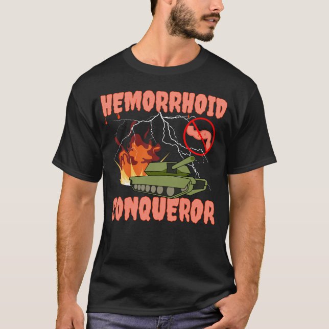 Camiseta Conquistador Hemorroide I Sobrevivió Hemorroides (Anverso)