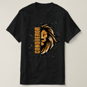 Camiseta Conquistador - Impresión del color negro masculino