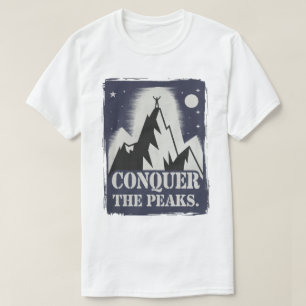 Camiseta Conquistar el diseño de montaña motivacional de lo