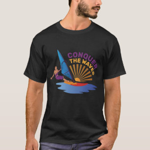 Camiseta Conquistar las olas Surf   Acción de windsurf