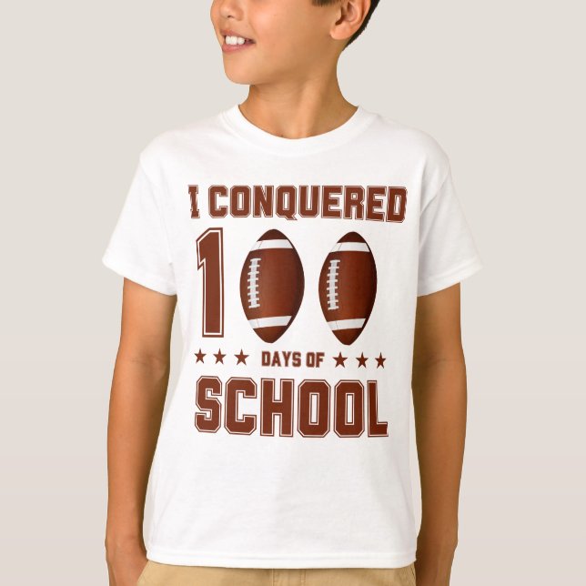 Camiseta Conquisté 100 Días De Fútbol Escolar Estadounidens (Anverso)
