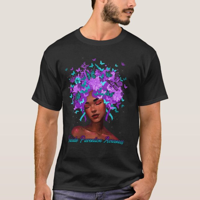 Camiseta Consciente De La Prevención Del Suicidio Verde azu (Anverso)